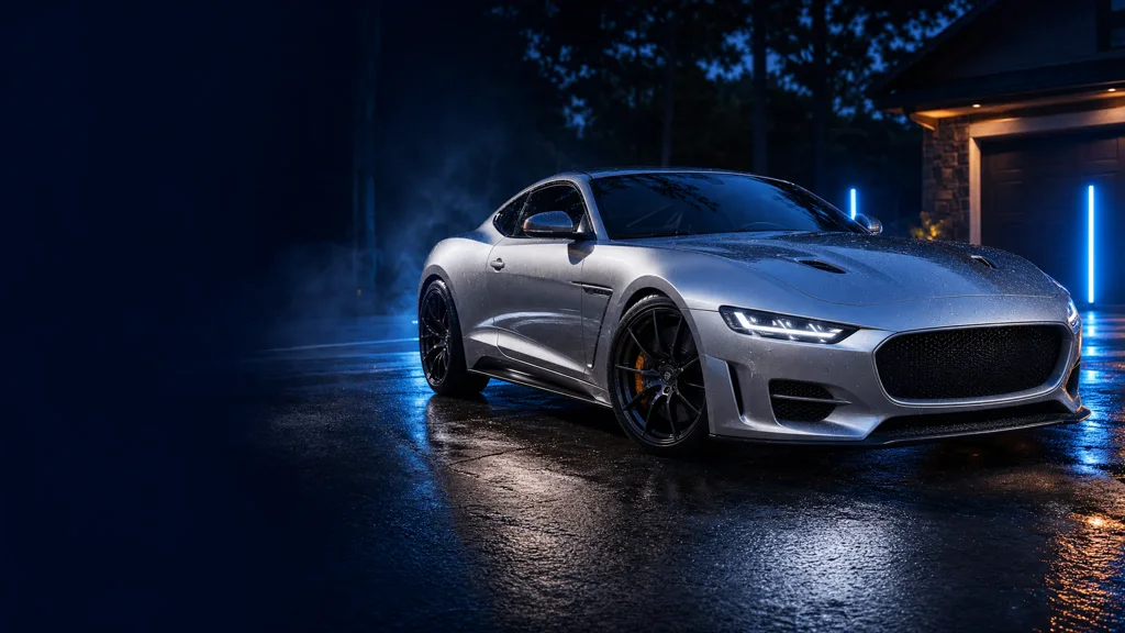 Generated placeholder showing a glossy silver performance car