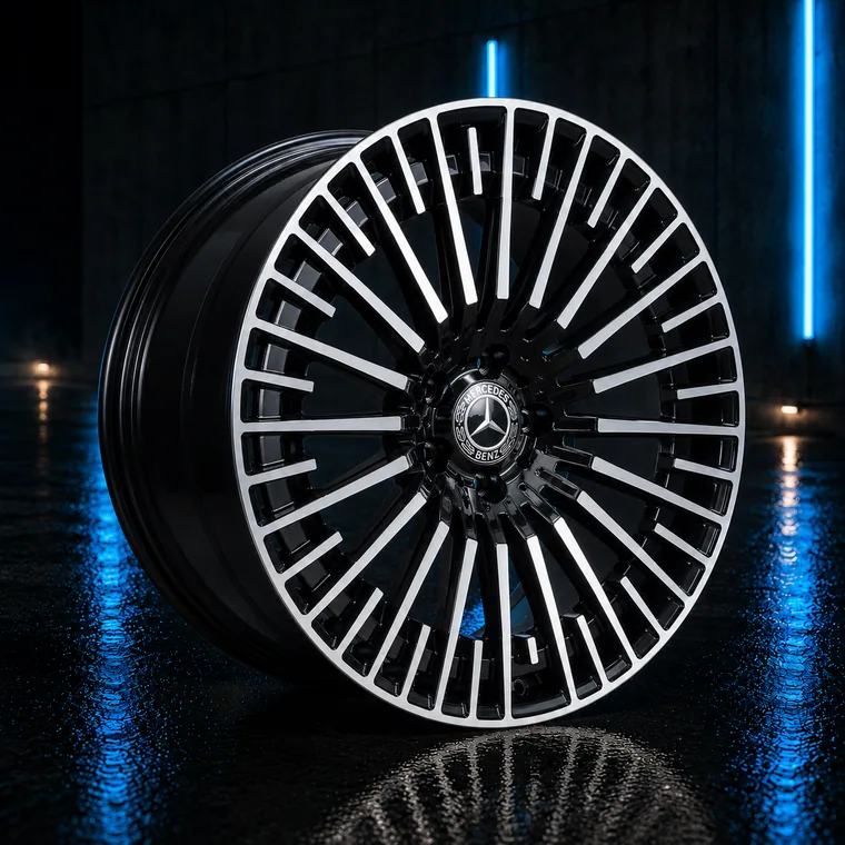 Dense multi-spoke wheel that obscures the barrel